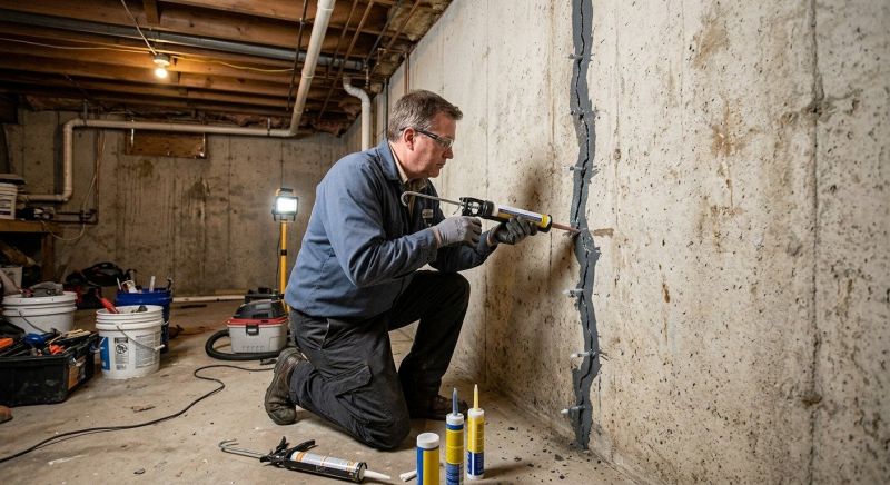 Basement Crack Repair in Johnston, RI