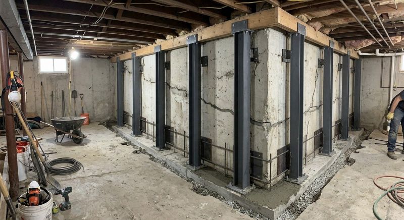 Basement Stabilization in Johnston, RI