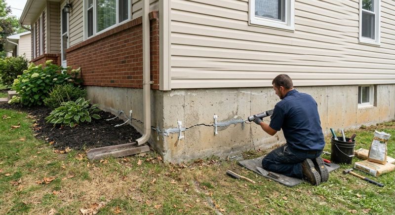Cracked Foundation Repair in Cranston, RI