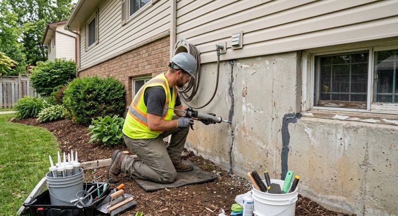 Foundation Crack Sealing in Johnston, RI