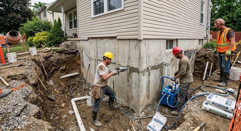 Foundation Cracks Repair in Johnston, RI