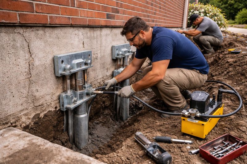 Foundation Pier Repair in Johnston, RI
