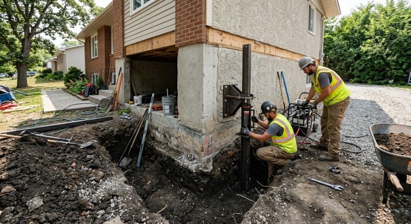 Foundation Pier Repair in Johnston, RI