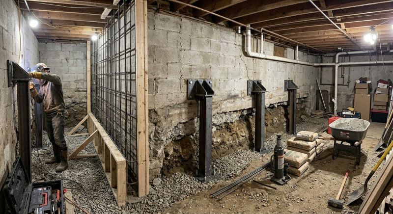 Foundation Stabilizing in Brooklyn, CT