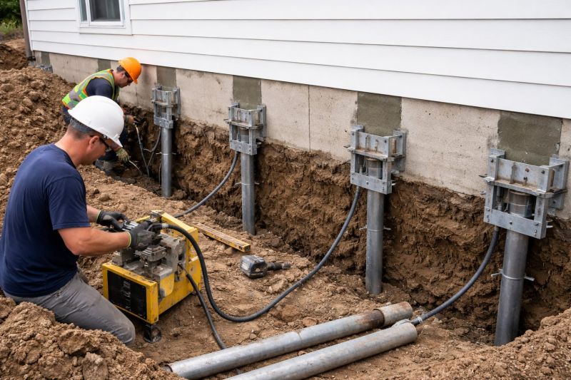 Helical Piers Installation in Johnston, RI