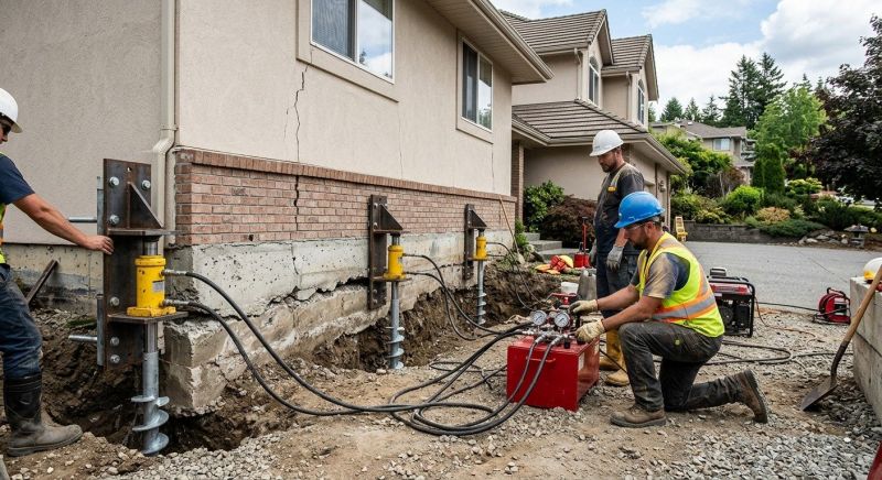 Sinking Foundation Lifting in Johnston, RI