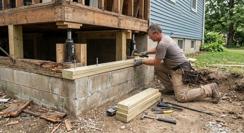 Sinking Foundation Repair in Bristol, RI