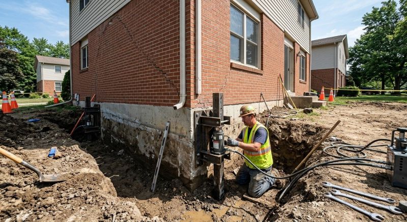Sinking Foundation Repair in East Greenwich, RI