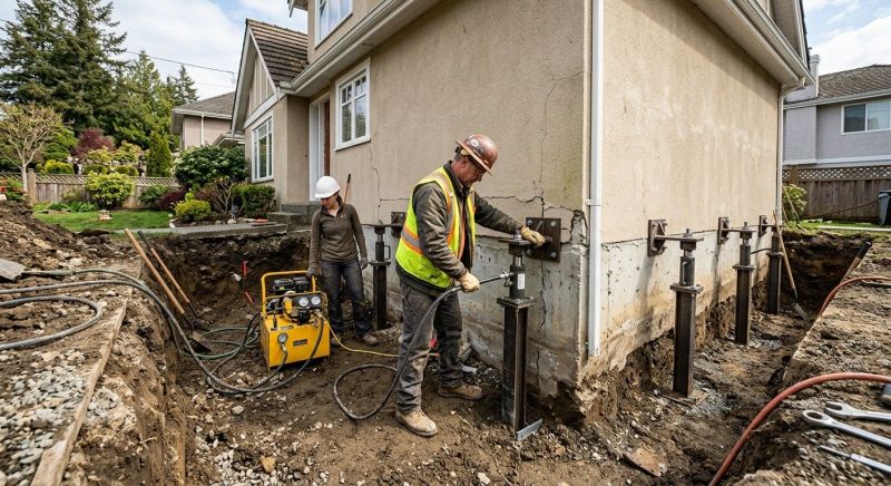 Sinking Foundation Repair in Woonsocket, RI