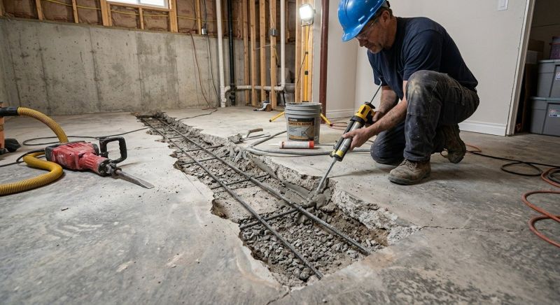 Slab Foundation Repair in Johnston, RI